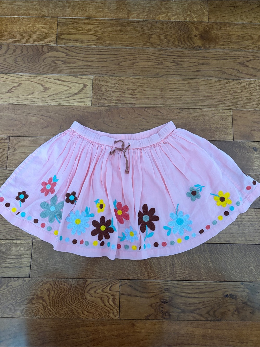 Pink Floral Embroidered toddler skirt